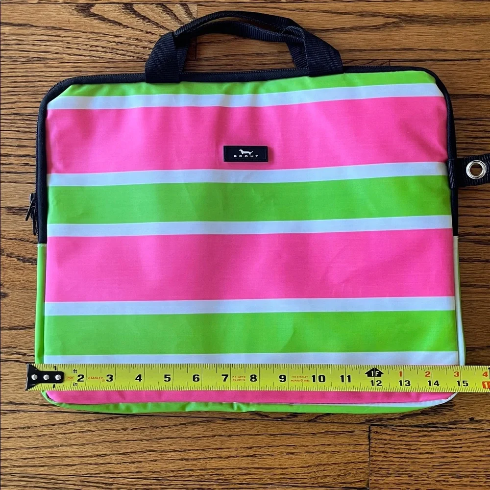 Scout Pink and Green Striped Laptop Sleeve